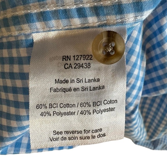 Mountain Khakis Shirt Mens Large Aqua White Checkered Cain Short Sleeve Button‎ - Picture 5 of 12